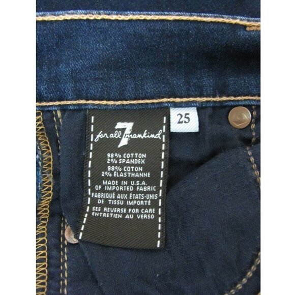 7 For All Mankind The Skinny Jeans Women's / Girl's 27" x 29" Dark Wash NWOT - Picture 4 of 4